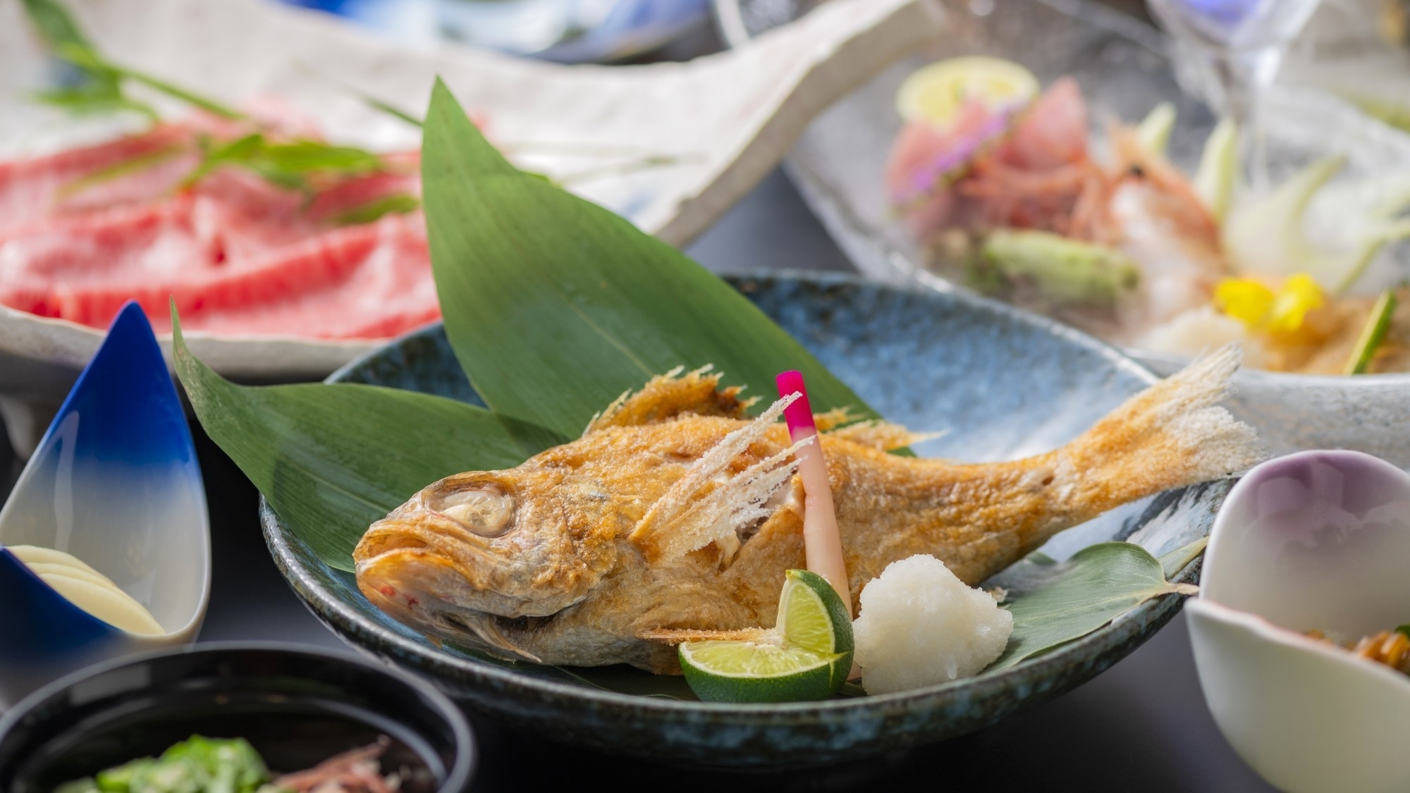 【食に感動を！】夏の宵花月「特選会席」◆＜新潟和牛しゃぶしゃぶ仕立て＞と＜のど黒塩焼き＞(２食付き)