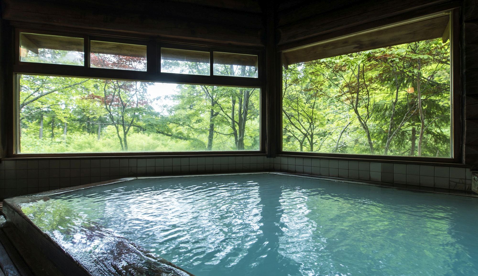 【丸太造りの温泉浴場】ほとんどが木造、野趣あふれる雰囲気を味わえる♪古き良き湯治場風情を残した内風呂