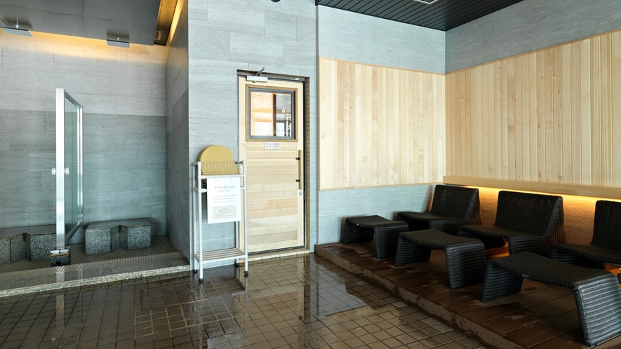 ■8F展望大浴場「天の原」サウナ／レインシャワーや水風呂、休憩スペースもご用意（イメージ）