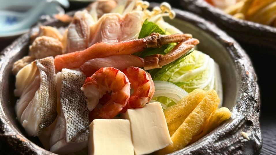 【冬季限定〇選べる鍋プラン】寄せ鍋・鳥取県産和牛のすき焼き・しゃぶしゃぶの3種からお好みで