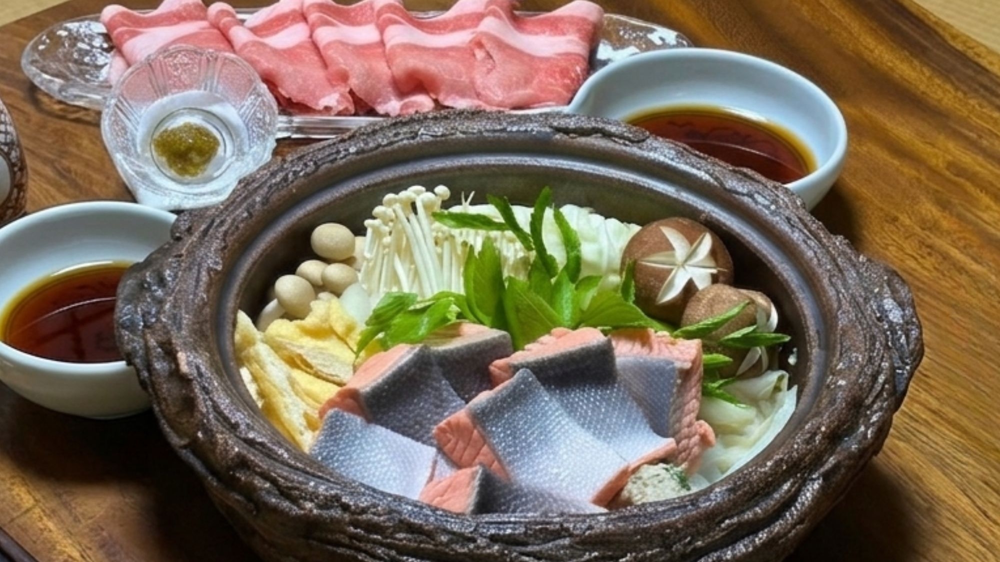 【平日限定｜初夏の選べる鍋】夕食時ドリンクフリー特典〇和牛すき焼き・しゃぶしゃぶ・山陰の恵み寄せ鍋