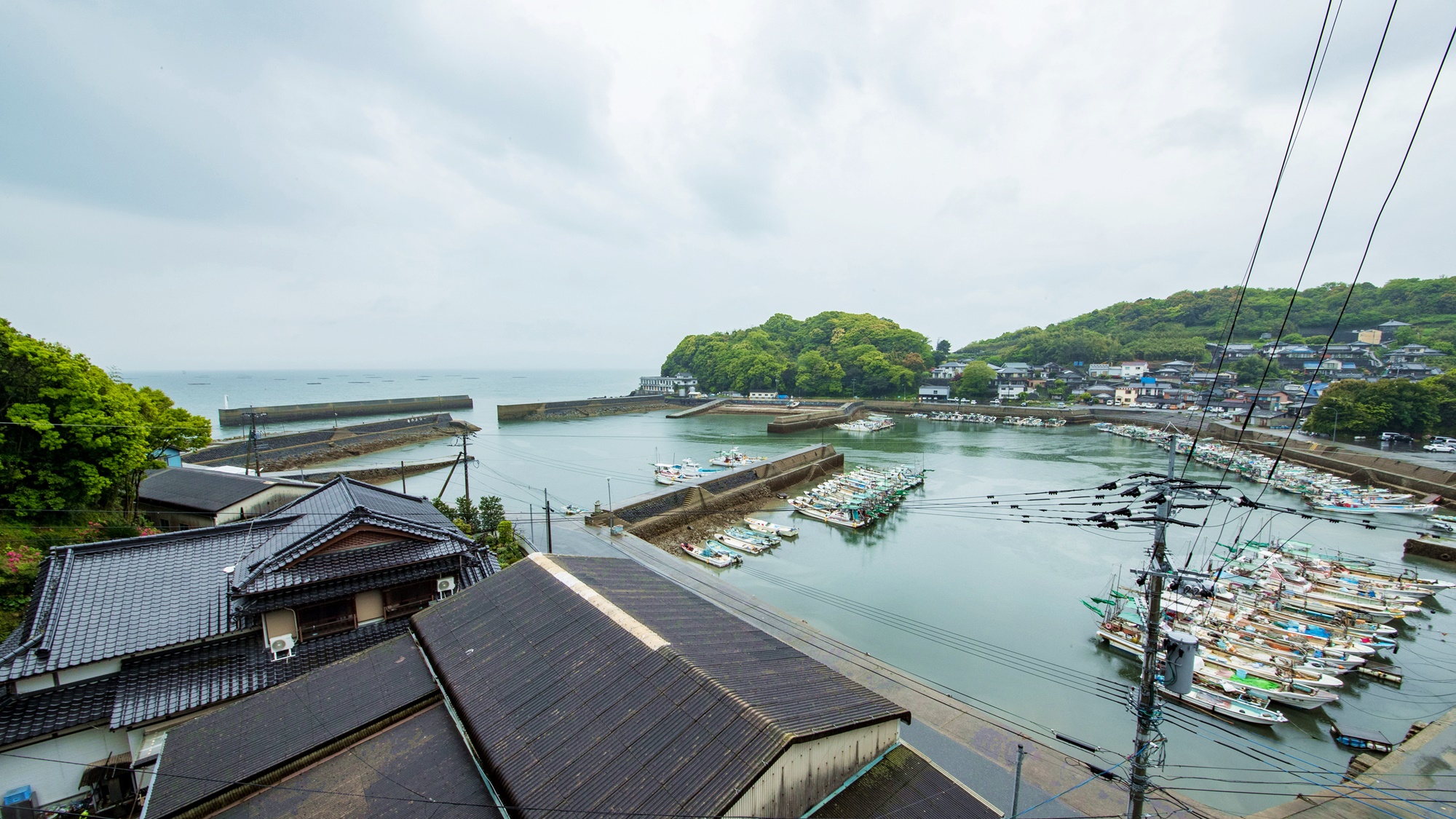 *【竹崎港/お部屋からの眺望】普賢岳と有明海が同時に一望できる、広大な景色が広がります。