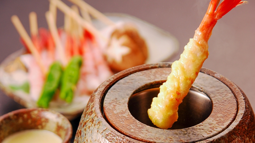 #自分で揚げる天ぷらは海の幸と旬の野菜をどうぞ