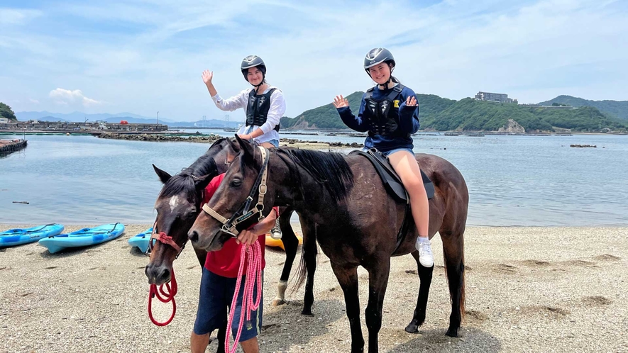 【淡路じゃのひれアウトドアリゾート】乗馬体験もあります（ホテルより車約20分）