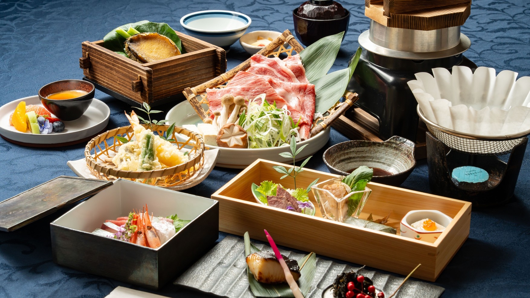 奈良県産  大和牛のしゃぶしゃぶ会席 【２食付き】