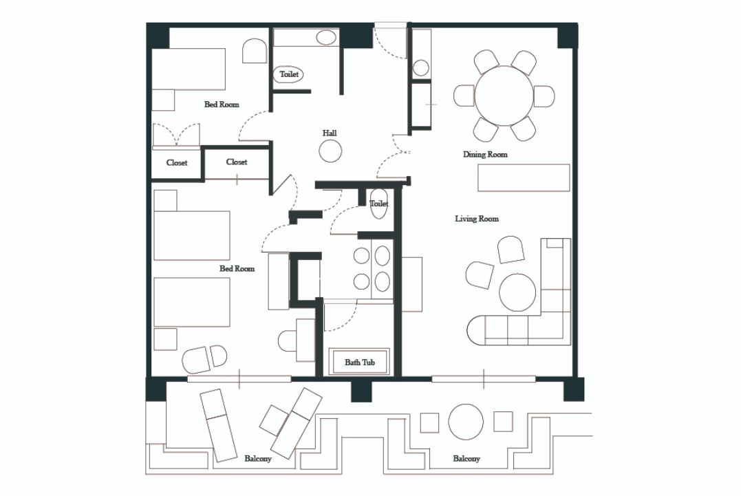 ロイヤルスイートルーム　平面図