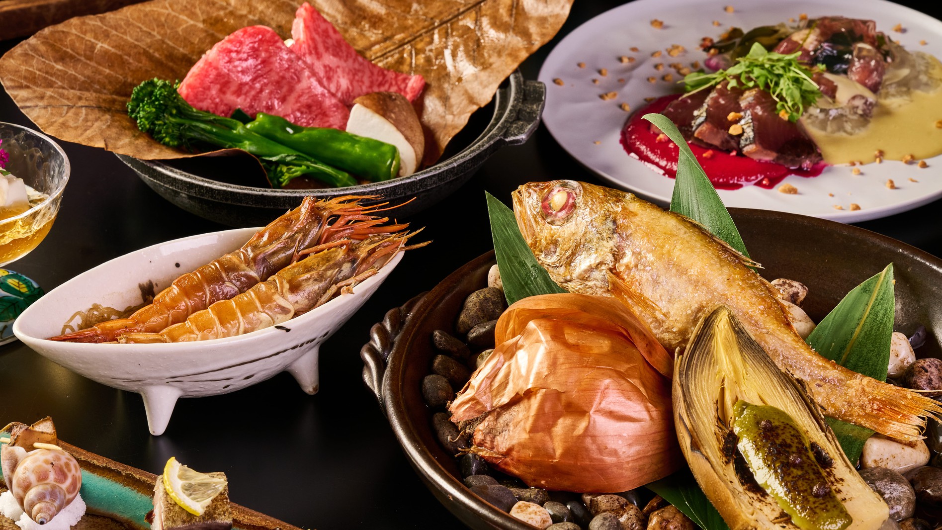 【最高ランク懐石(春)】<スペシャル>地海老食べ比べなど春の北陸海鮮や能登牛を愉しむ極上加賀料理