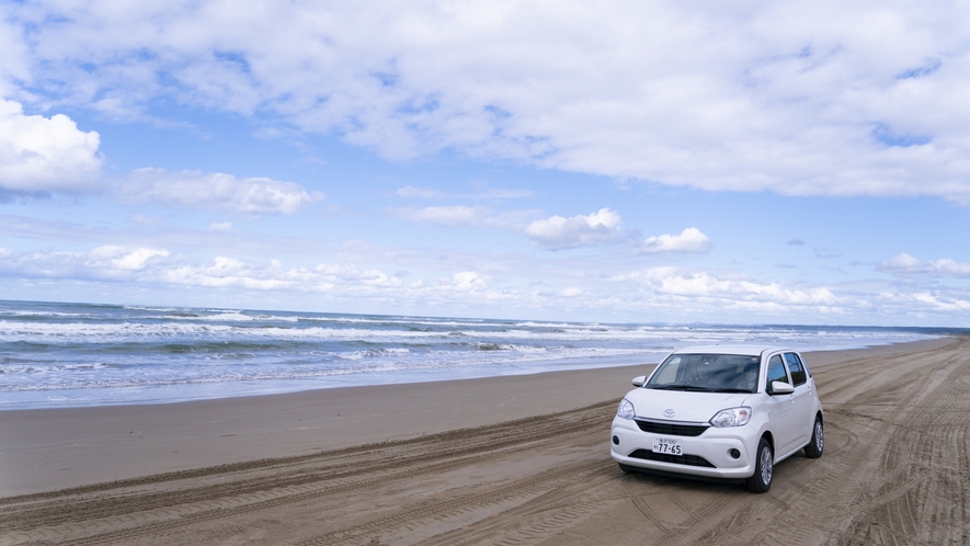 【周辺観光】千里浜なぎさドライブウェイ：車で走れる砂浜！海沿いを快適にドライブ（お車90分）