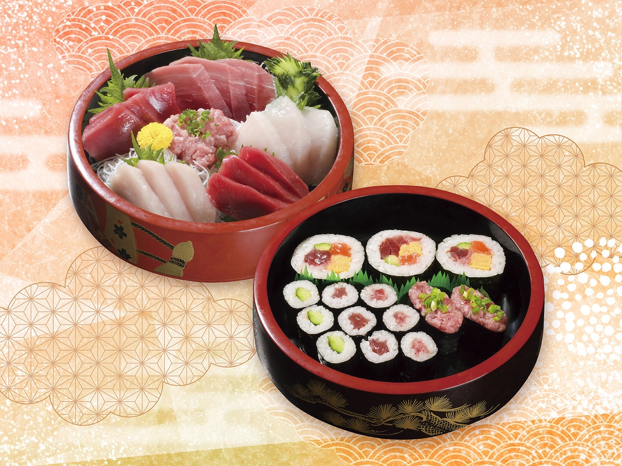 【船元直送】まぐろづくし刺身と巻きずし付プラン