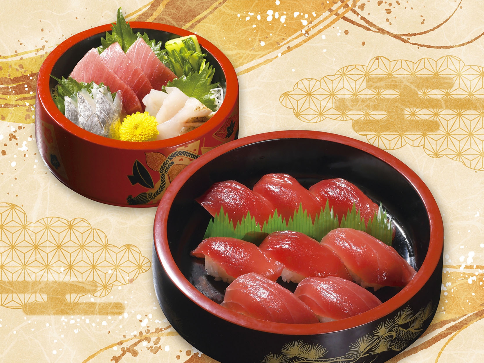 【船元直送】バチまぐろ握りと刺身３種盛合わせ付プラン