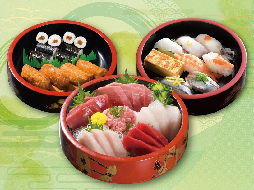 【焼津食べつくし】まぐろづくし刺身と通の八貫霞と助六寿司付プラン