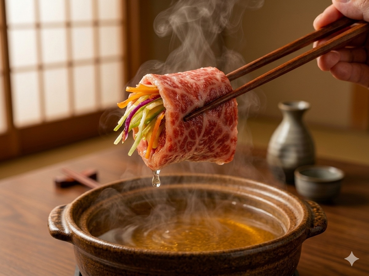 【滋味を愉しむ牛しゃぶ】彩り千切り野菜と厳選牛肉　〜野菜を巻いて食べる贅沢な夕食牛しゃぶプラン〜