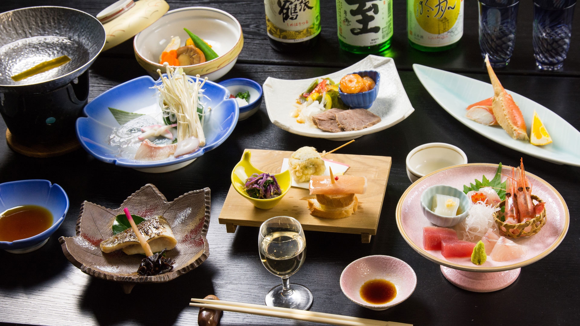 【スタンダード】全品手作りの寺泊山海会席｜名物たこしゃぶと朝とれ地魚五点盛り（女将プリン付）