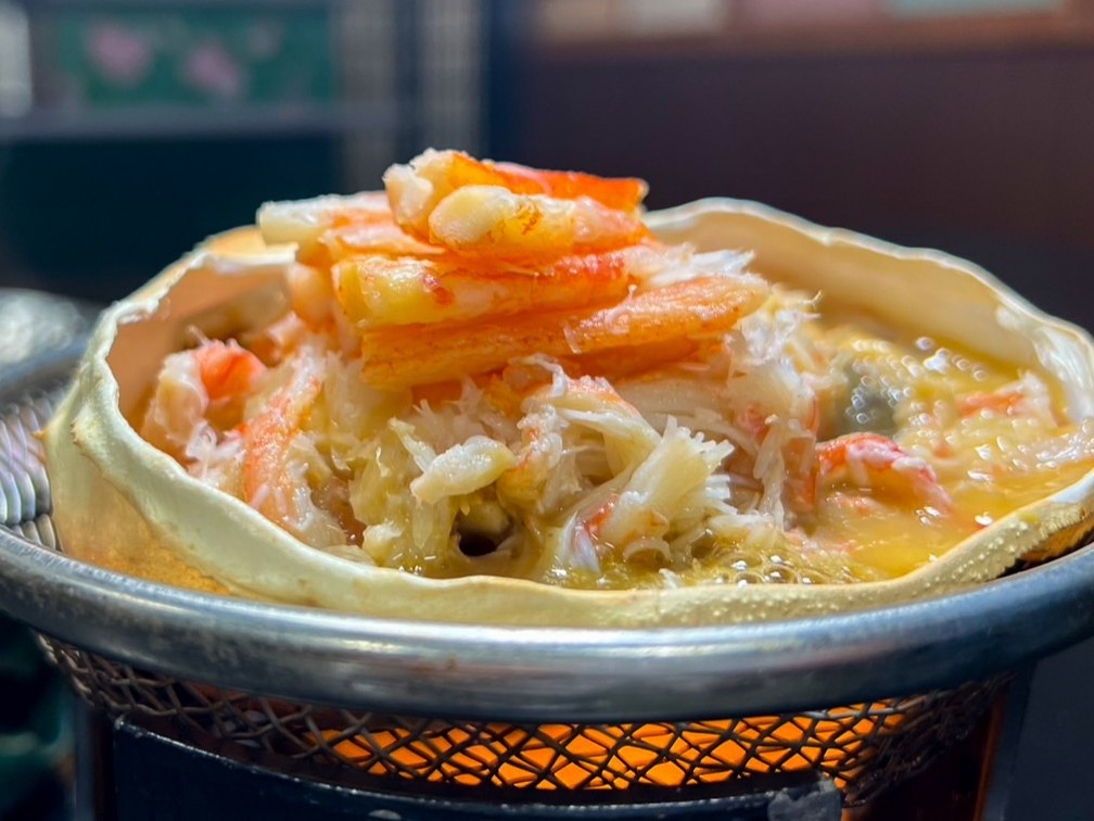 【蟹香る晩餐】夕食は「新潟の海の幸と和牛コース＋蟹みそ甲羅焼と海鮮鍋」