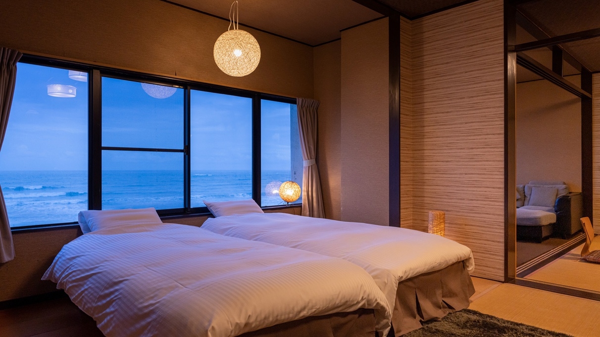 【禁煙】【和室二間】ベッドタイプ　太平洋一望の海側客室