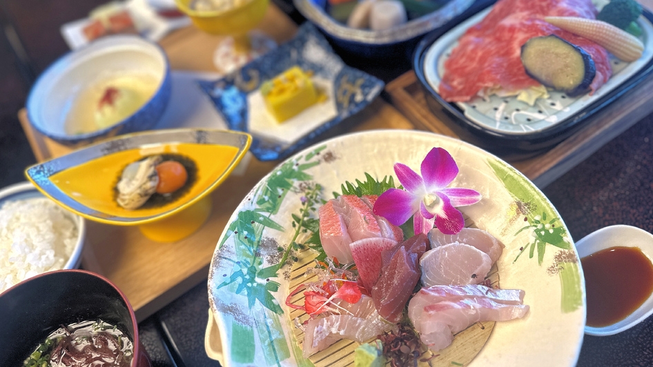 【お手軽銚子旅】旬魚お造りと千葉ブランド牛会席★とろっとやわらかな自家源泉と太平洋一望温泉／1泊2食