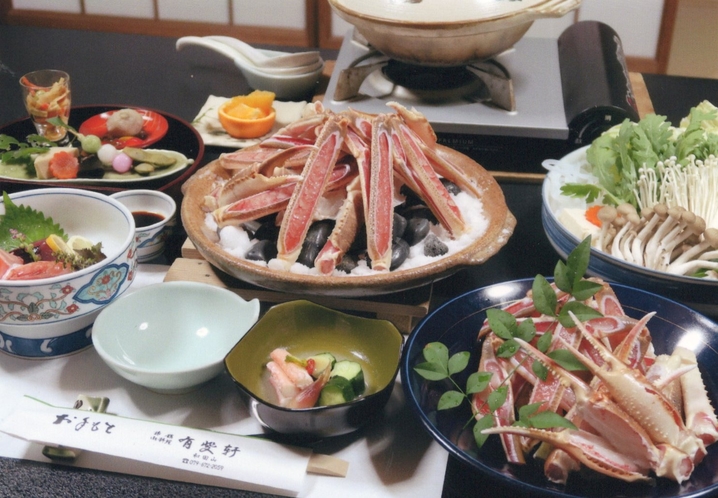 日本海の冬の味覚“カニ”カニすき.焼きガニ