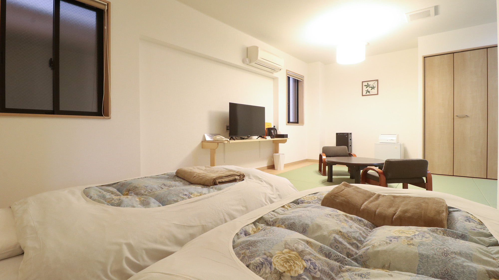 #おまかせ和室　広さを存分に活かしたお部屋でお荷物が多くてもリラックスできます。