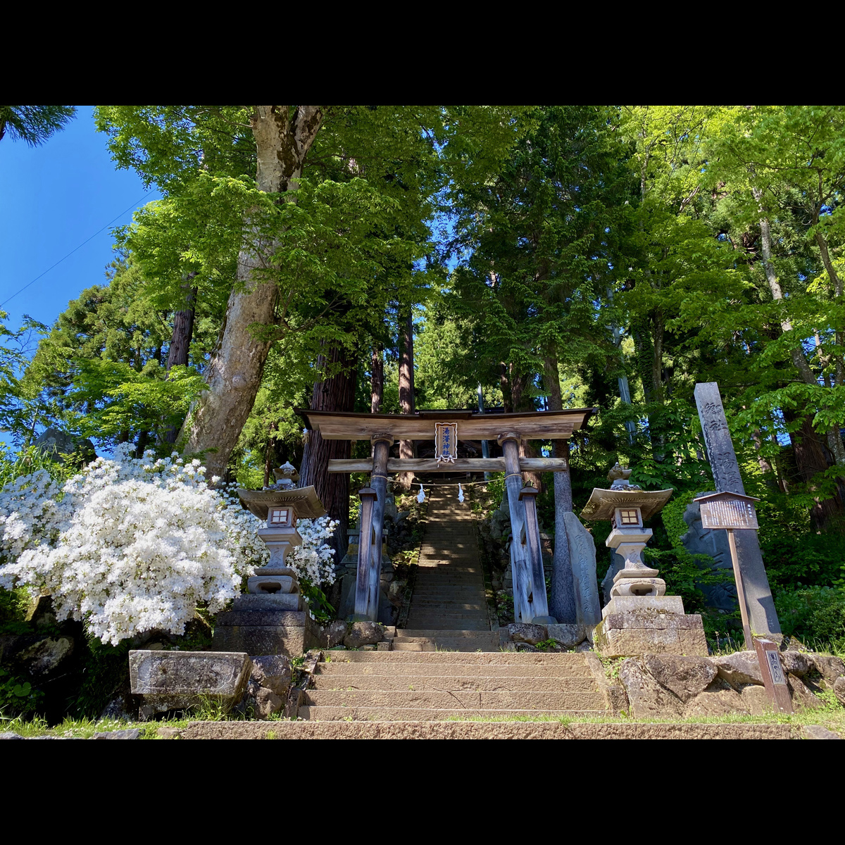 当館より徒歩1分の湯澤神社