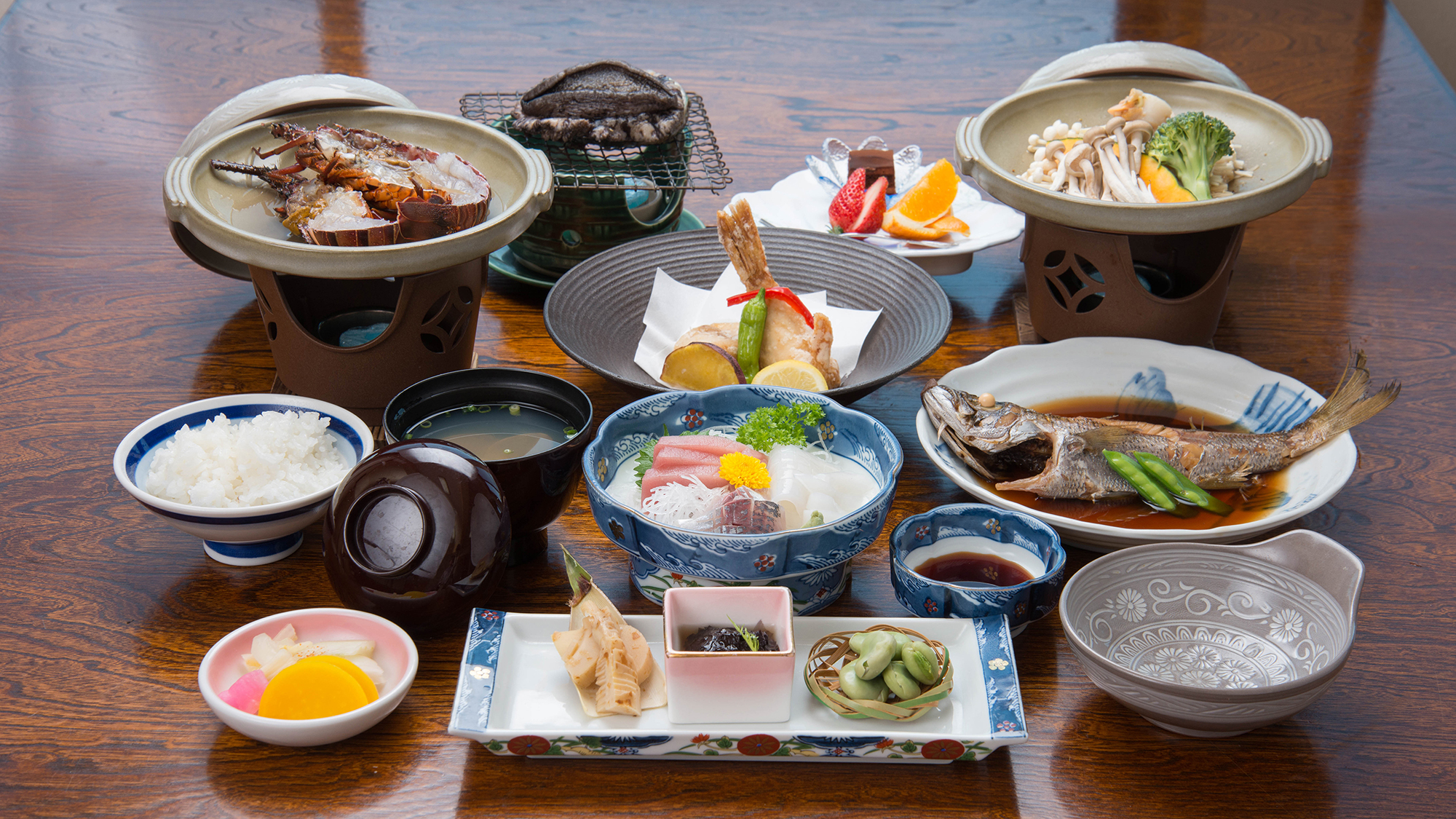 *夕食一例/伊勢えびorあわび