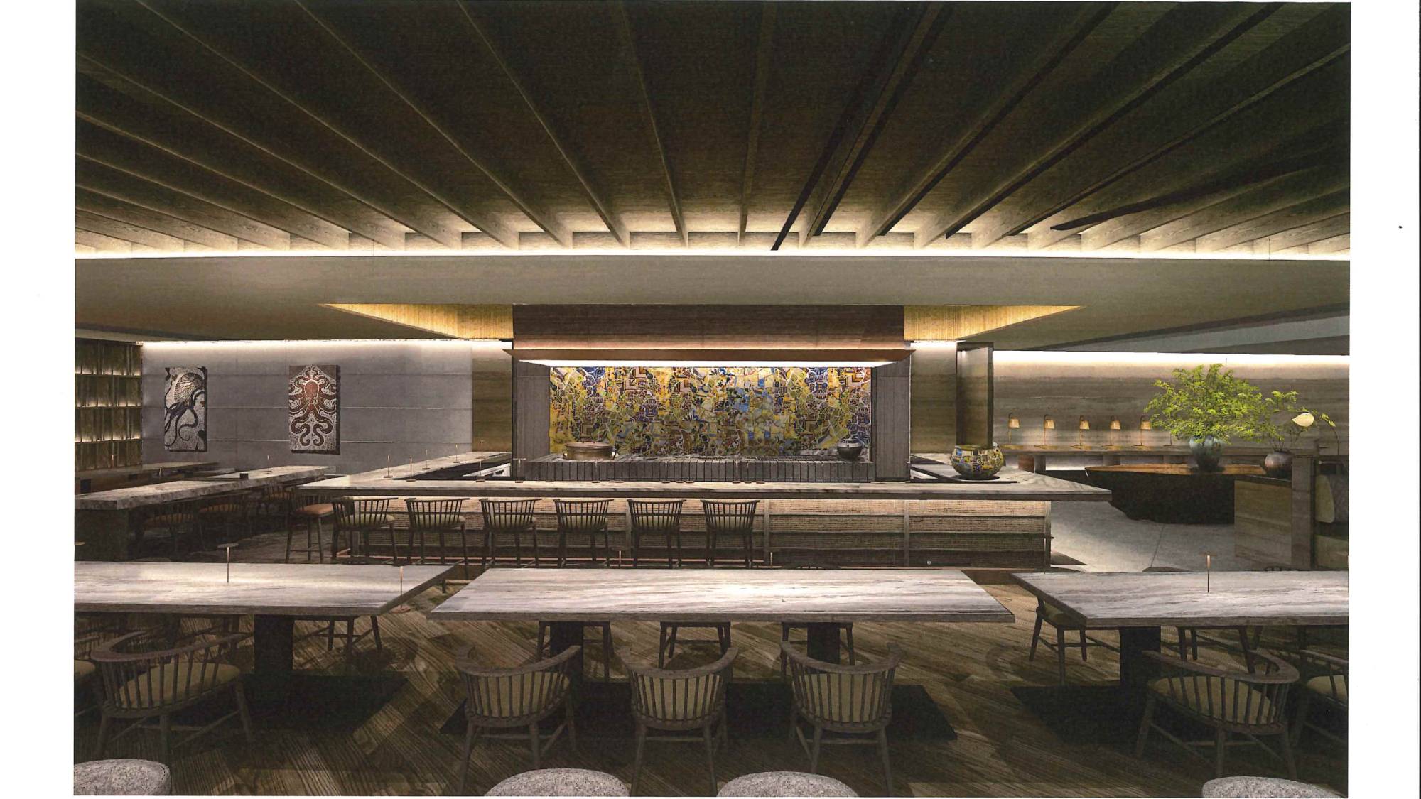 レストラン：ライブキッチン　※イメージCG