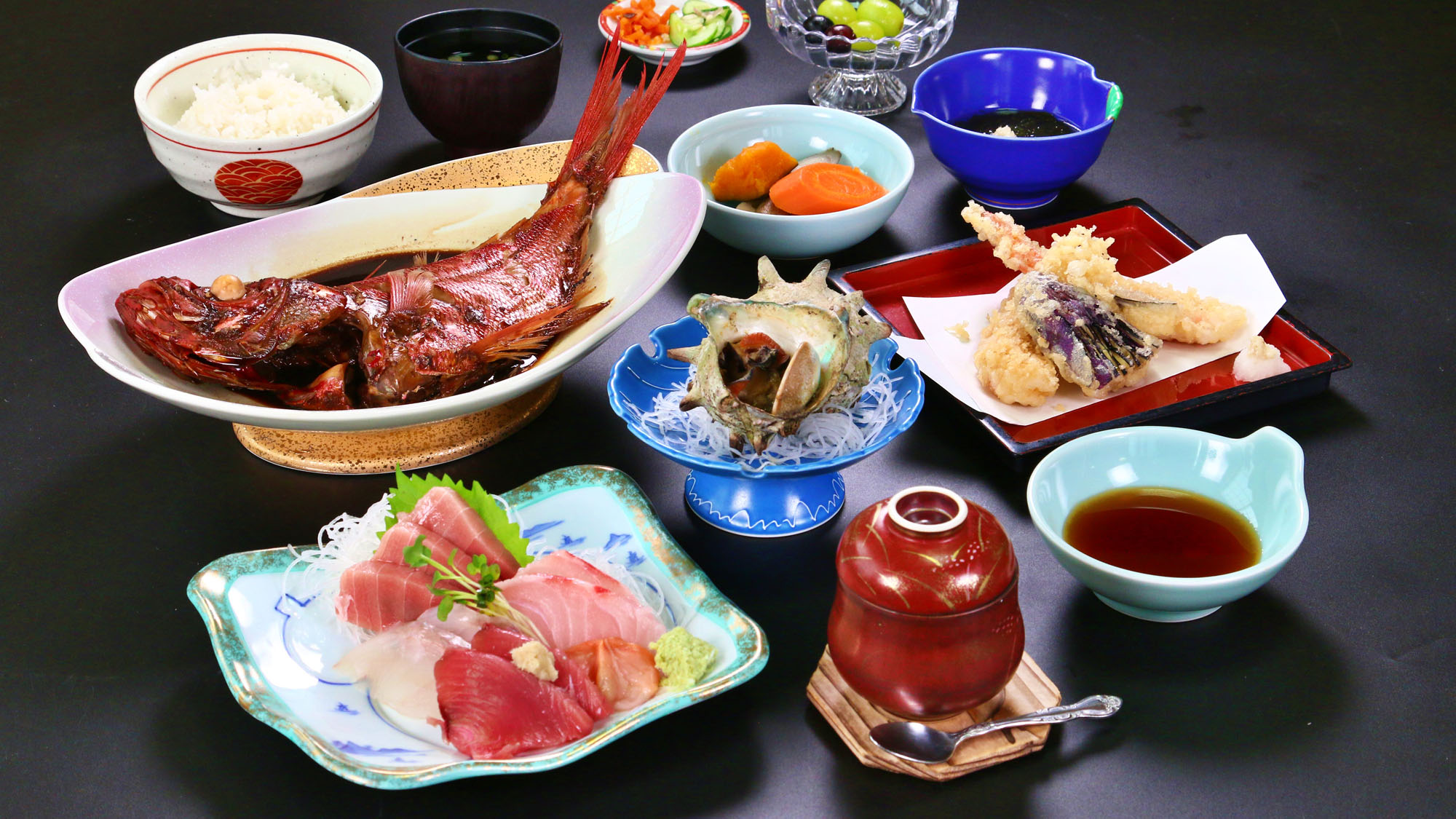 【夕食】お魚がうまい！福喜庵のスタンダードコース*