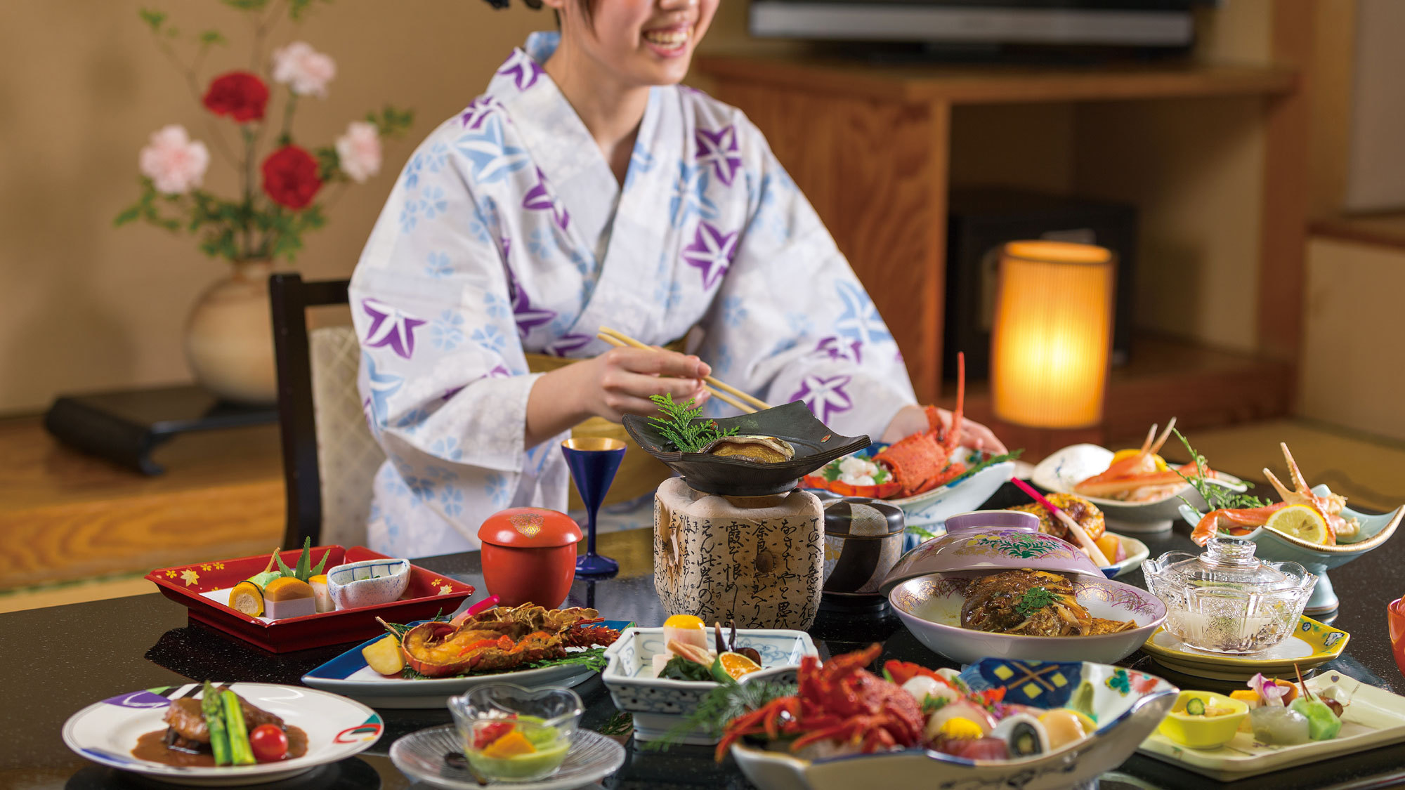 【夕食お部屋食】料理ランクUPイセエビ、あわび、みかわ牛の豪華饗宴♪せっかくの旅行は贅沢に【汐彩膳】