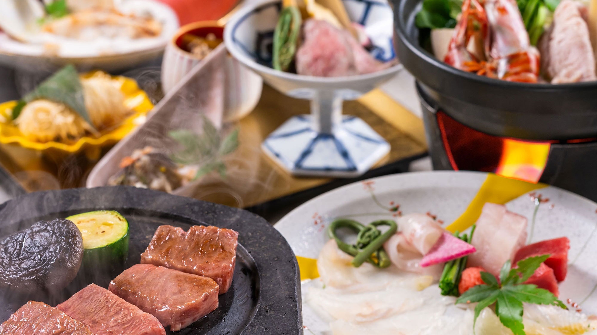 【かに食べ放題／特別会席 】ブランドひらめ「笠戸ひらめ」と高森和牛の饗宴