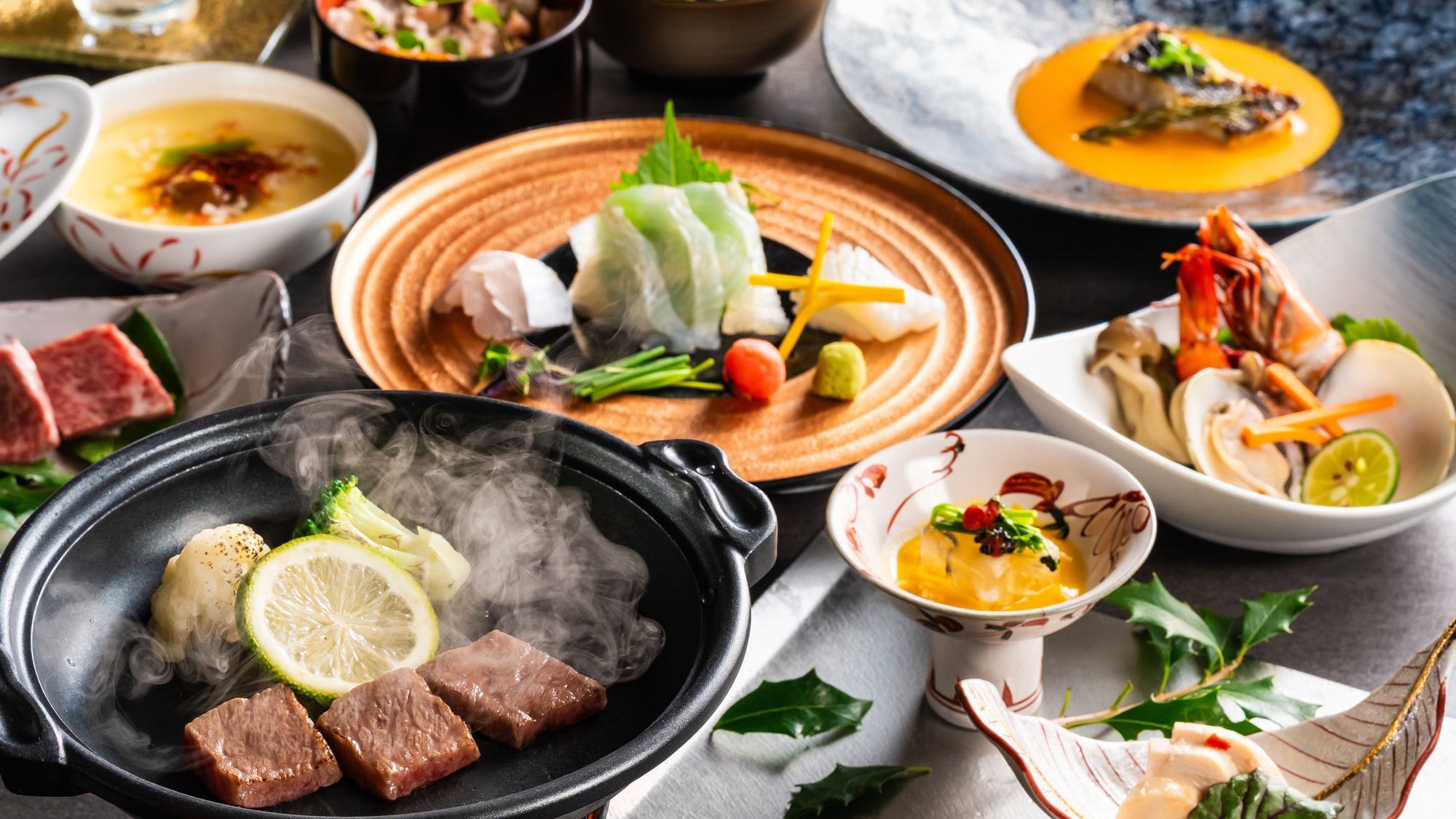 【期間/室数限定】夕食【土地の恵み会席】へ、アップグレードプラン