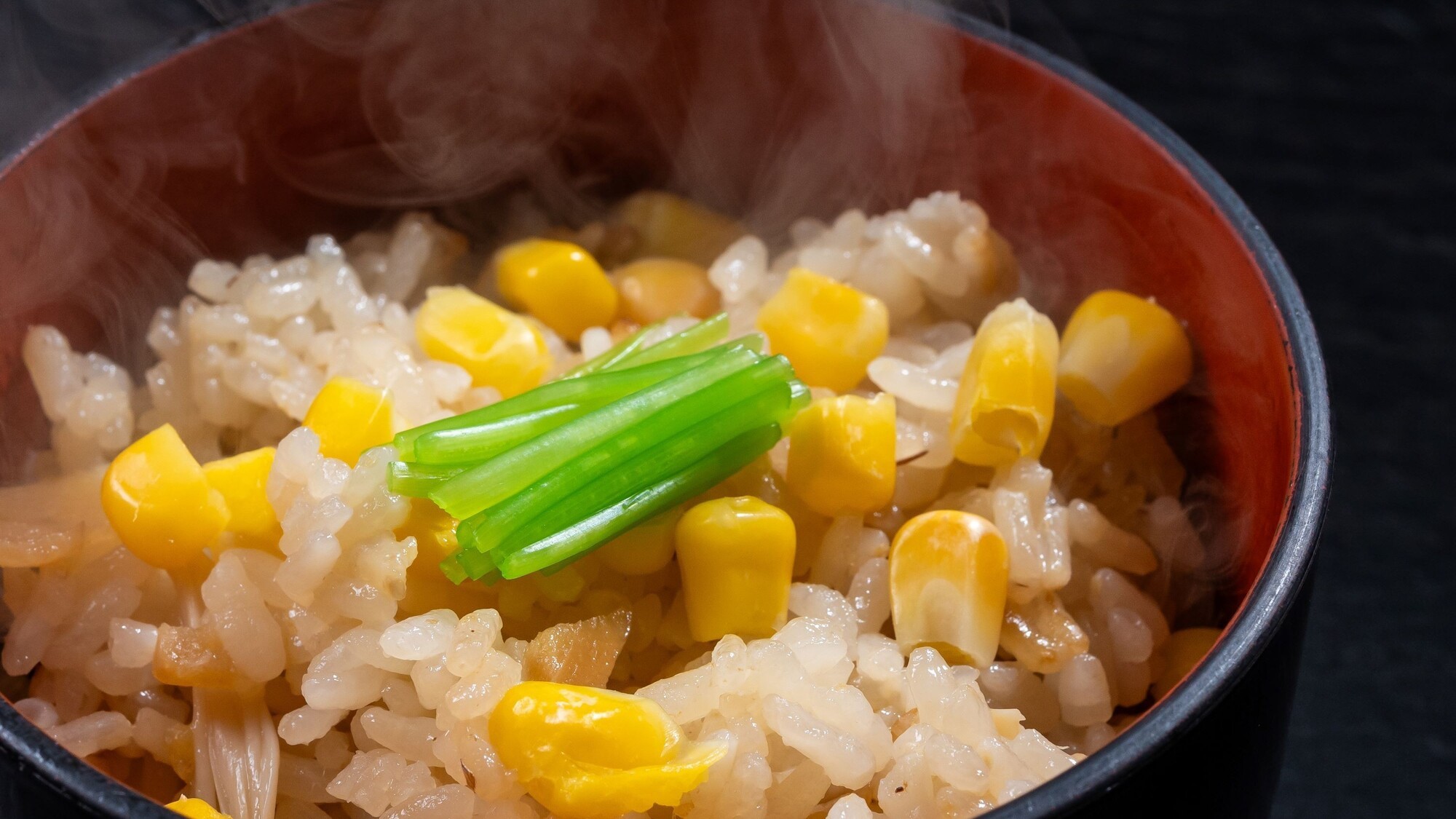 季節の会席2025夏　食事　とうもろこし炊き込みご飯