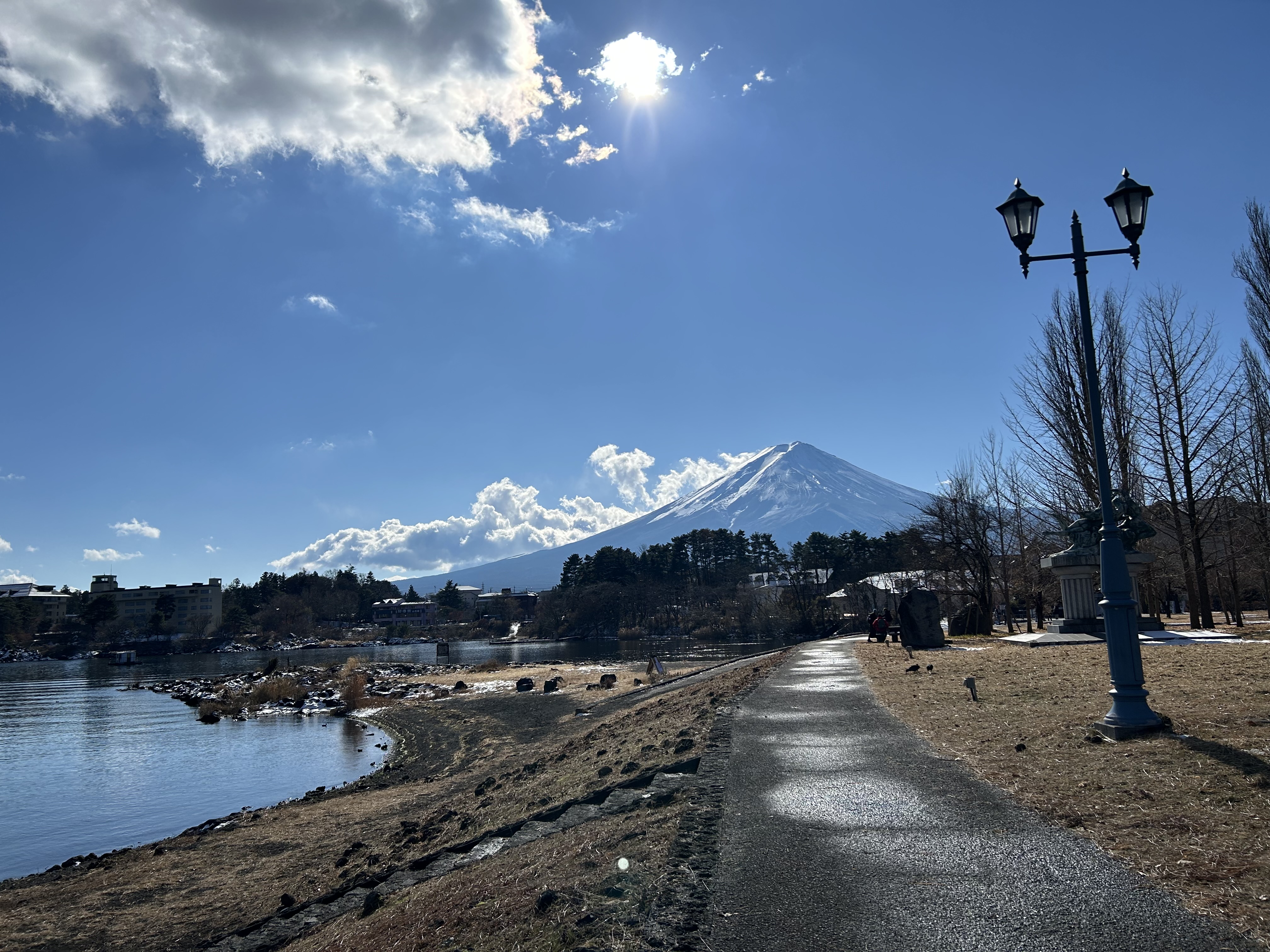 降雪後の大池公園