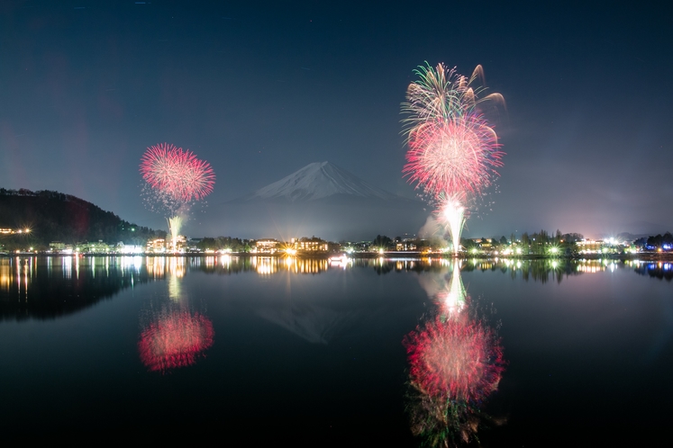 河口湖 冬花火