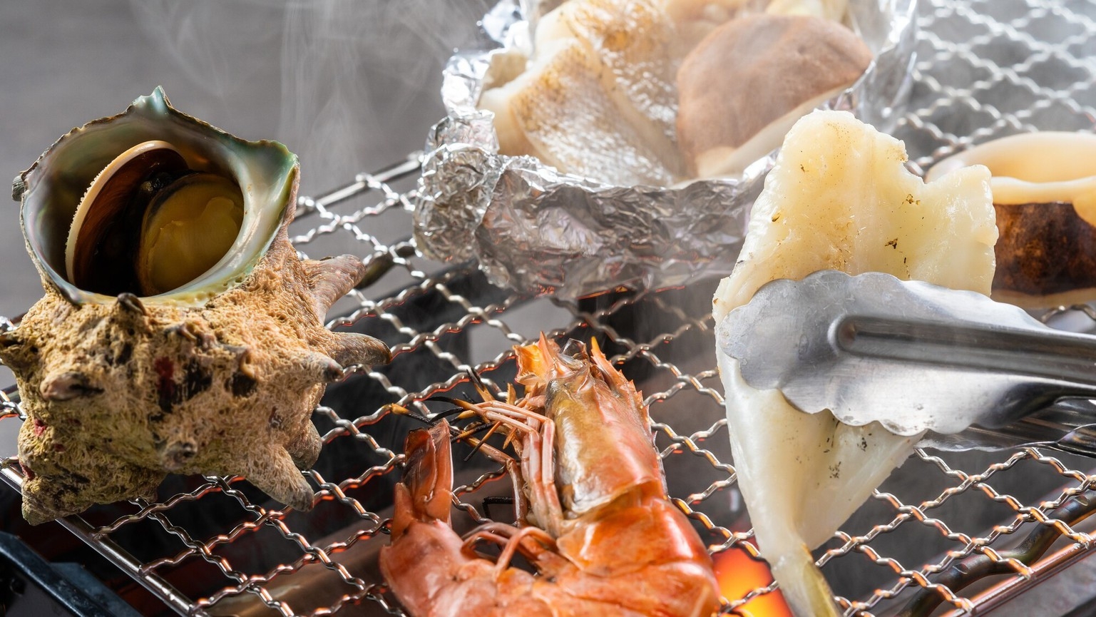 【かに食べ放題／特別会席】海の幸の磯焼きと博多和牛 旬の食材を感じる贅沢会席