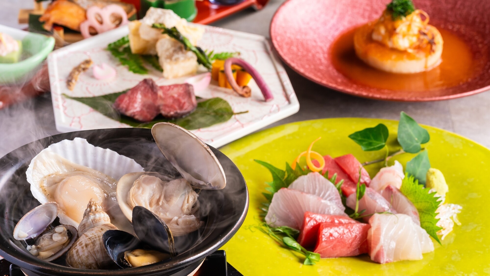 【かに食べ放題／土地の恵み会席】三界灘の海幸と博多和牛が織りなす旬彩会席