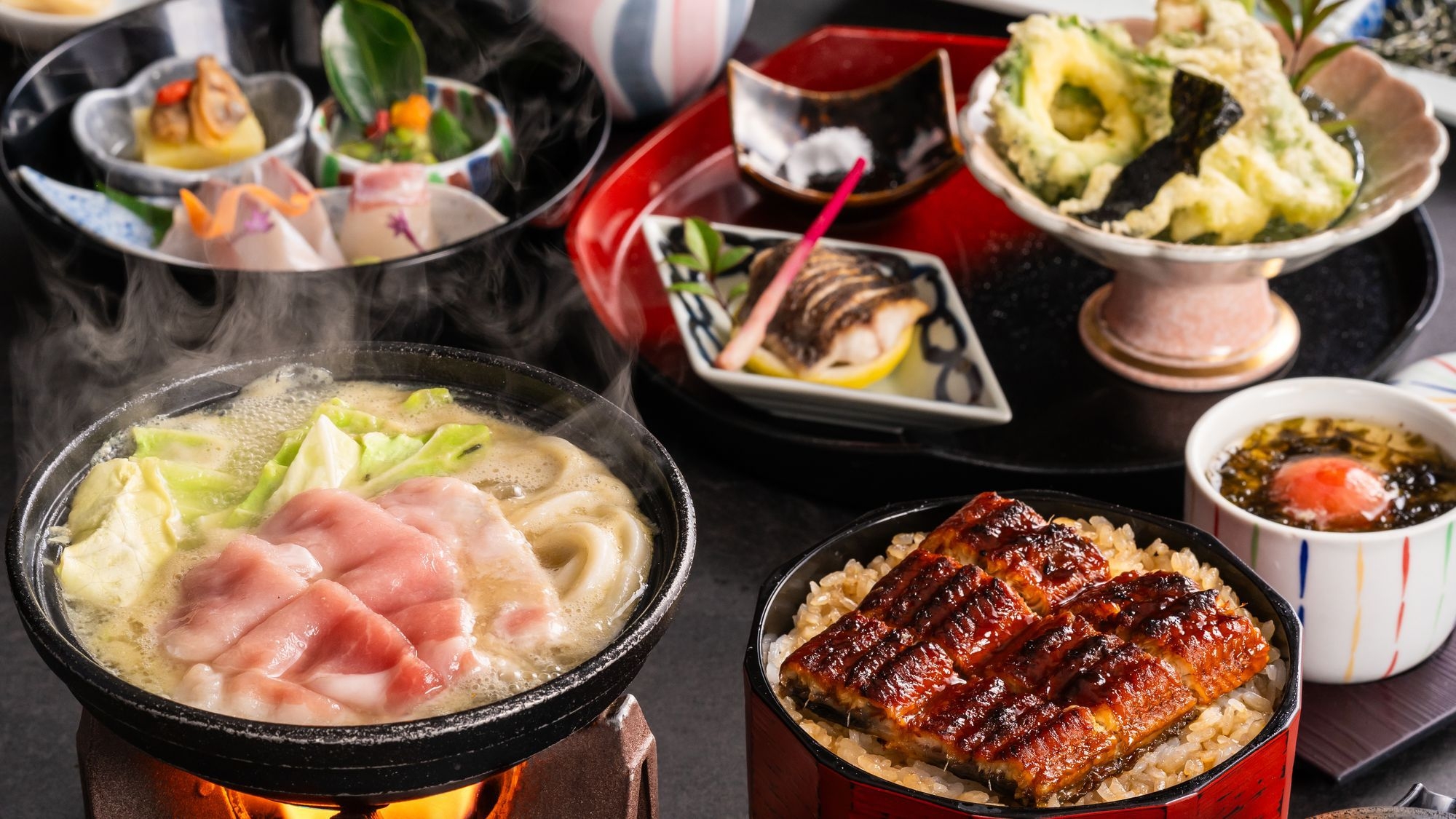 ■【亀の井柳川限定】船頭がオペラを歌う！柳川名物川下り＆ドリンク付き【季節の会席】（2食付）