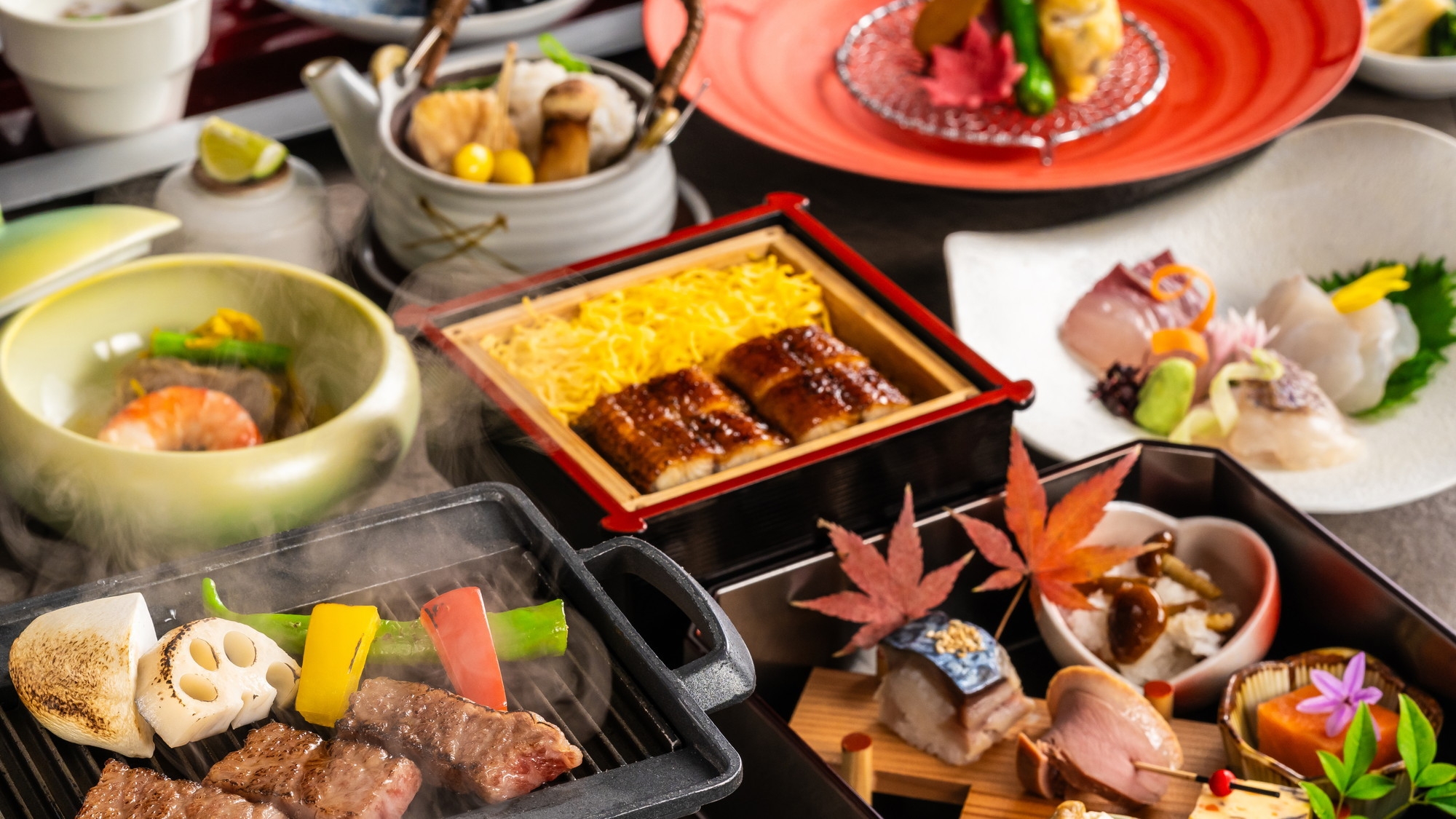 【早期割28／土地の恵み会席】国産鰻のミニセイロ蒸しや柳川和牛などの会席プラン※27日前より返金不可