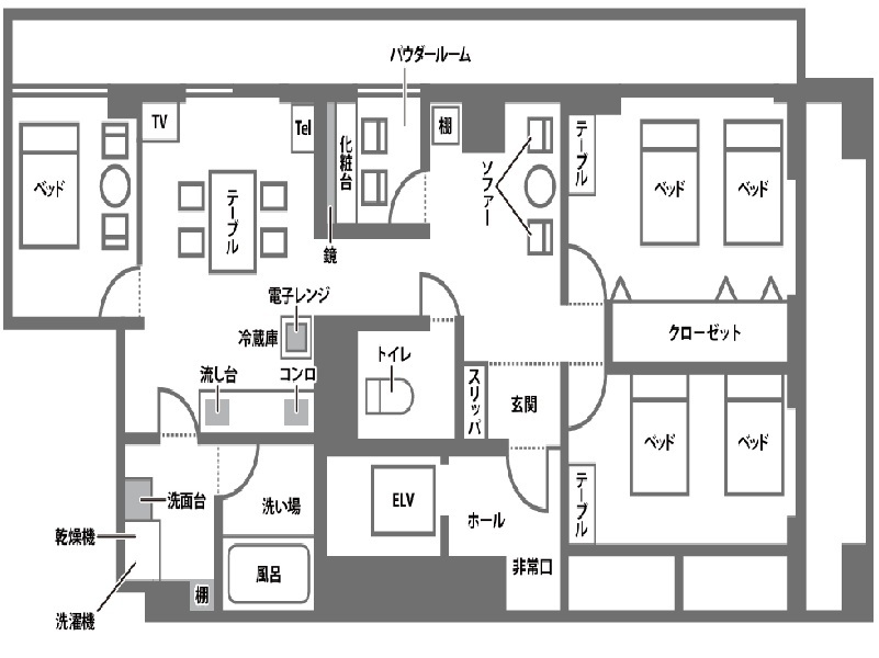 ひろびろ高層階！女子会、男子会に最適！