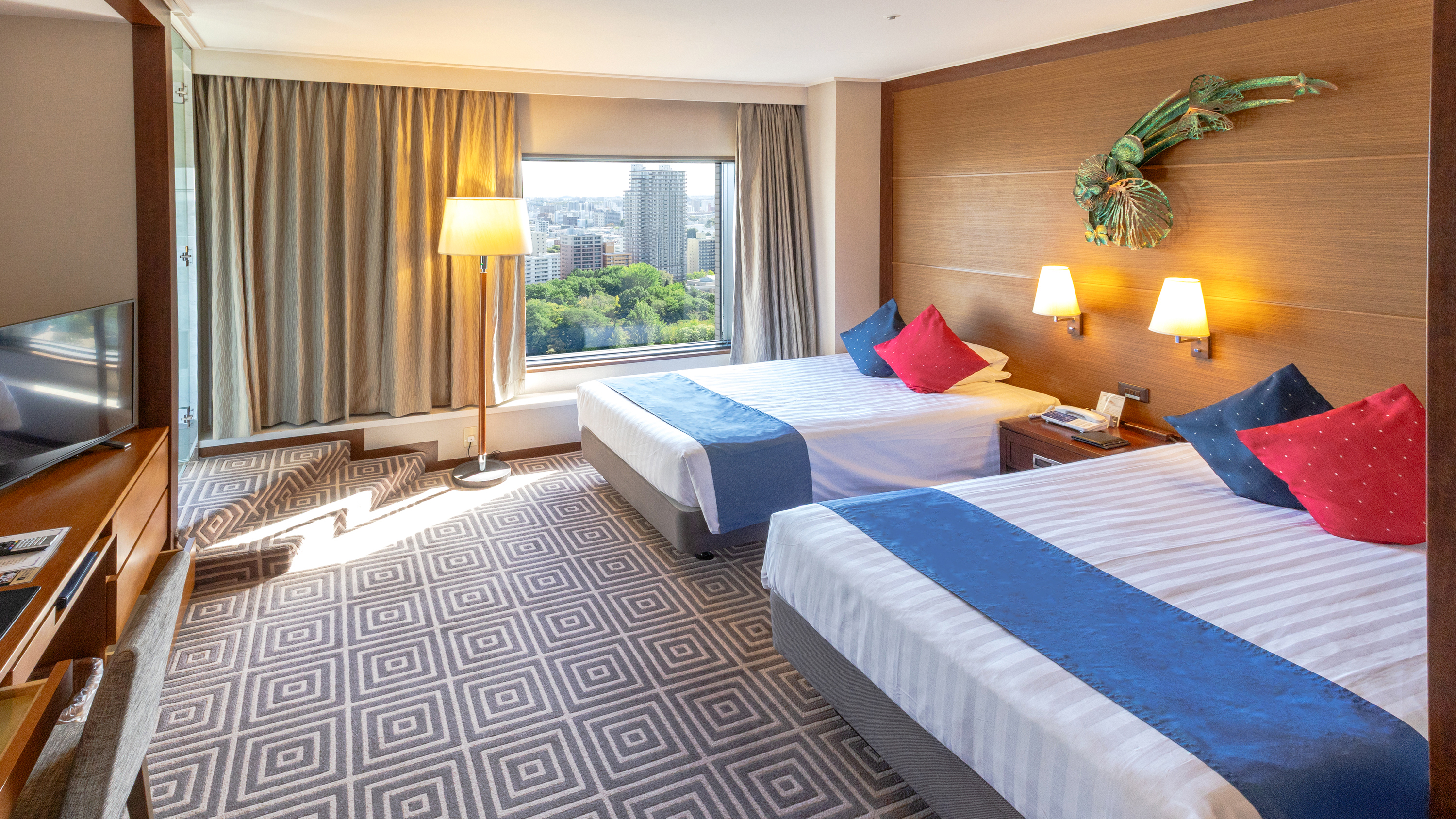 【プレミアツイン　41.4㎡】23階・120㎝幅シモンズ製ベッド・禁煙