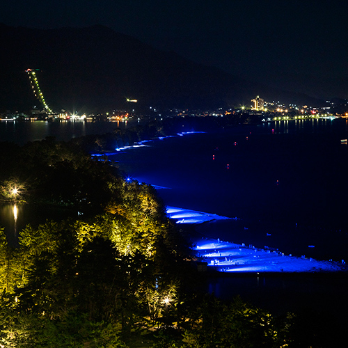 天橋立砂浜ライトアップ　全景