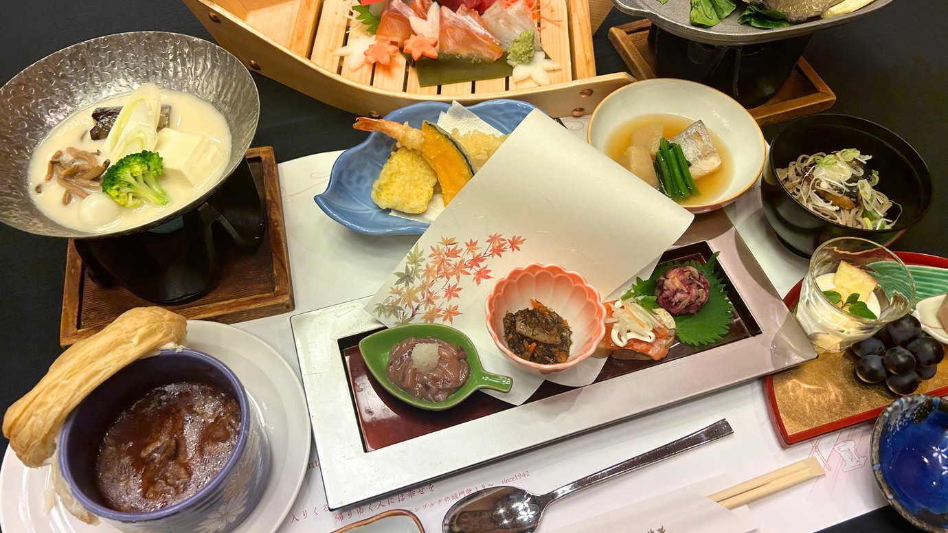 北前船航路御膳プラン★鯵ヶ沢特産「イトウ」と西海岸産ヒラメを舟盛で食べ比べ〜オールインクルーシブ〜 