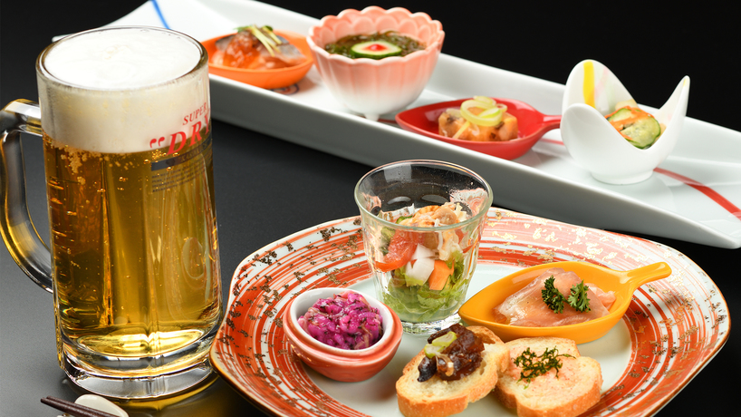 コース感覚ビュッフェ 前菜とビール