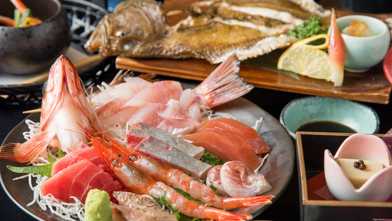 夕食のみ｜夕食はお好きな鮮魚を「刺身」と「焼魚」に！名物・選魚会席〜朝食なし〜