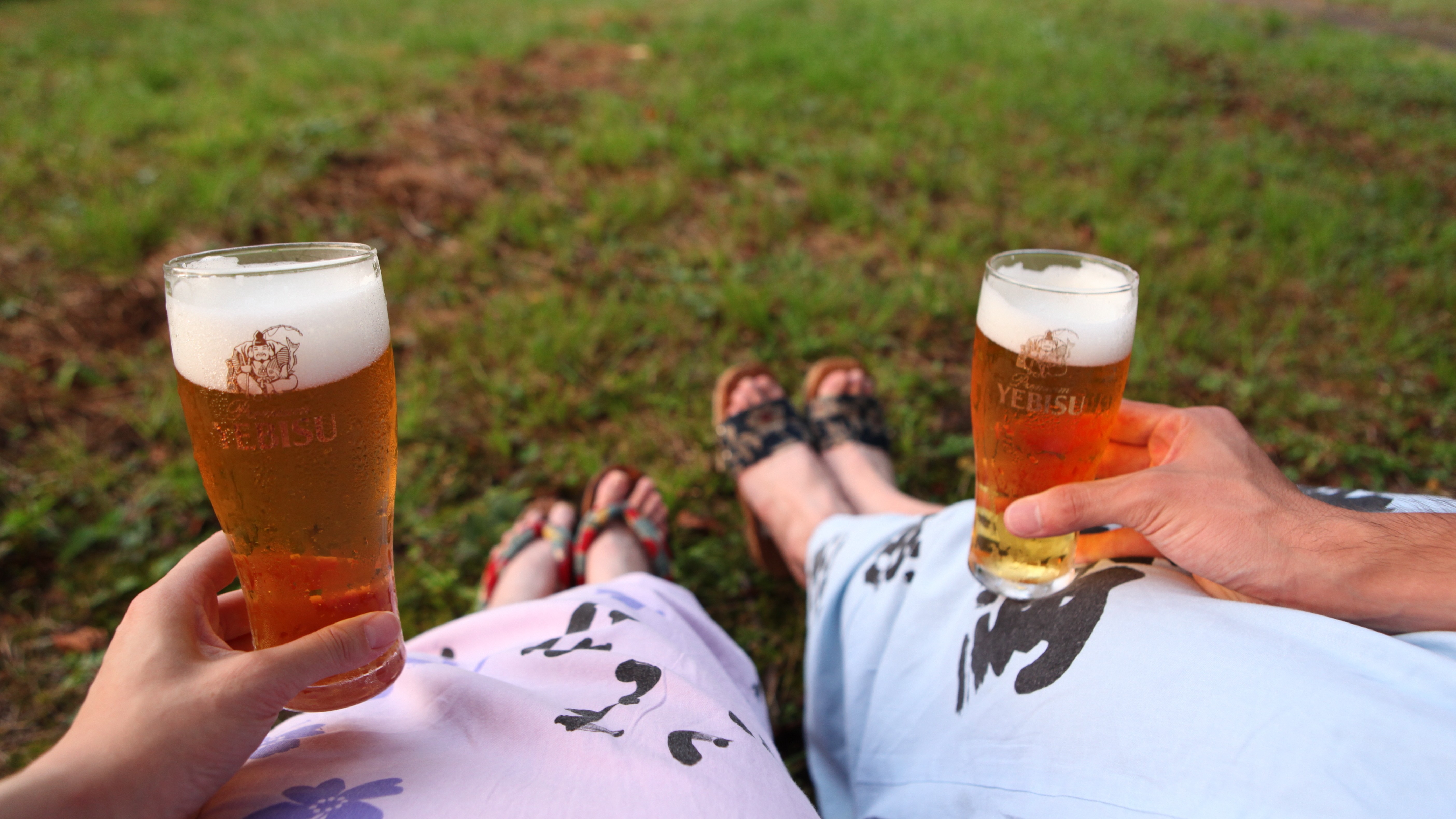 天気の良い日、お外でビールも◎