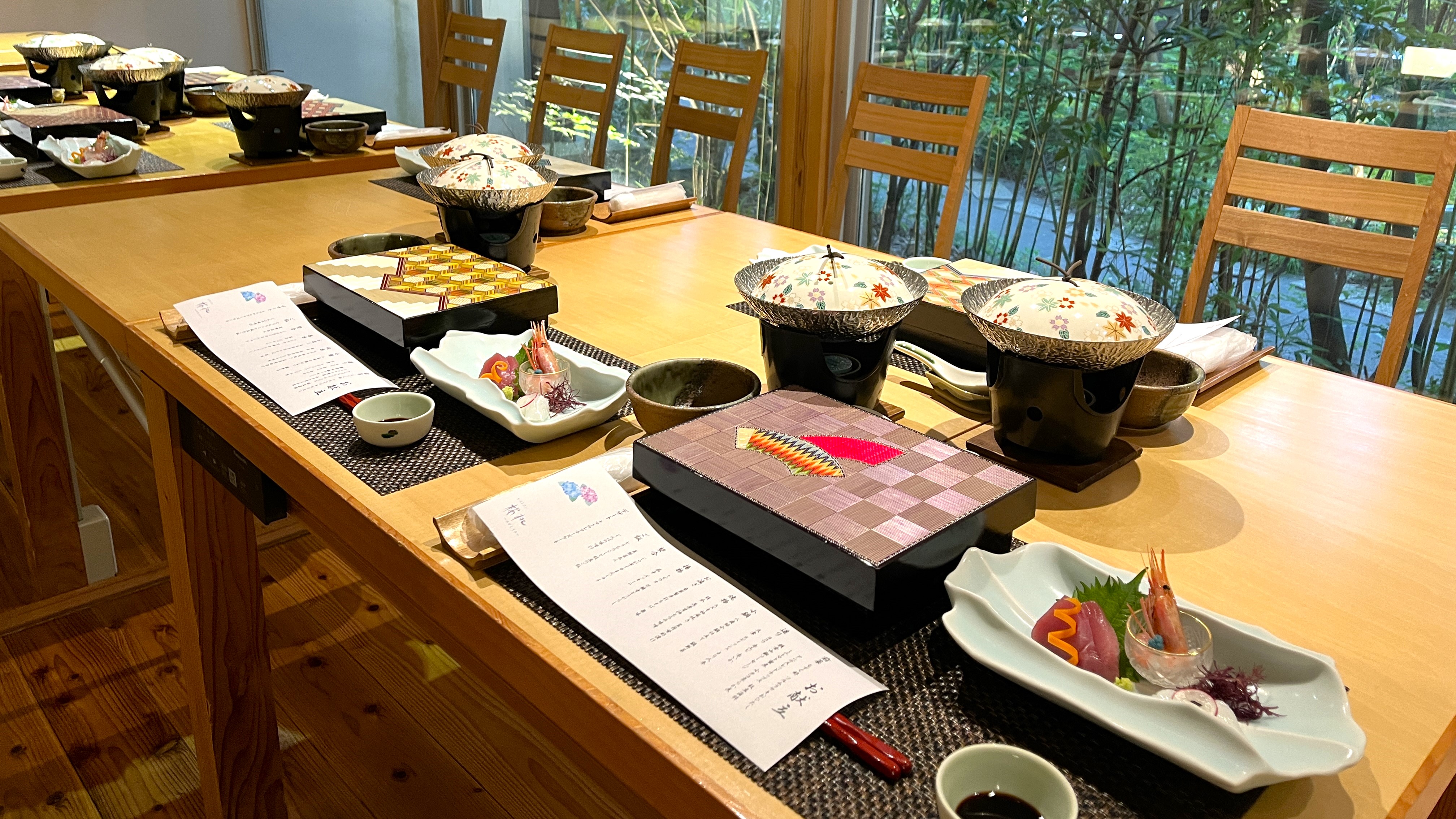 麦わら細工の小会席お料理