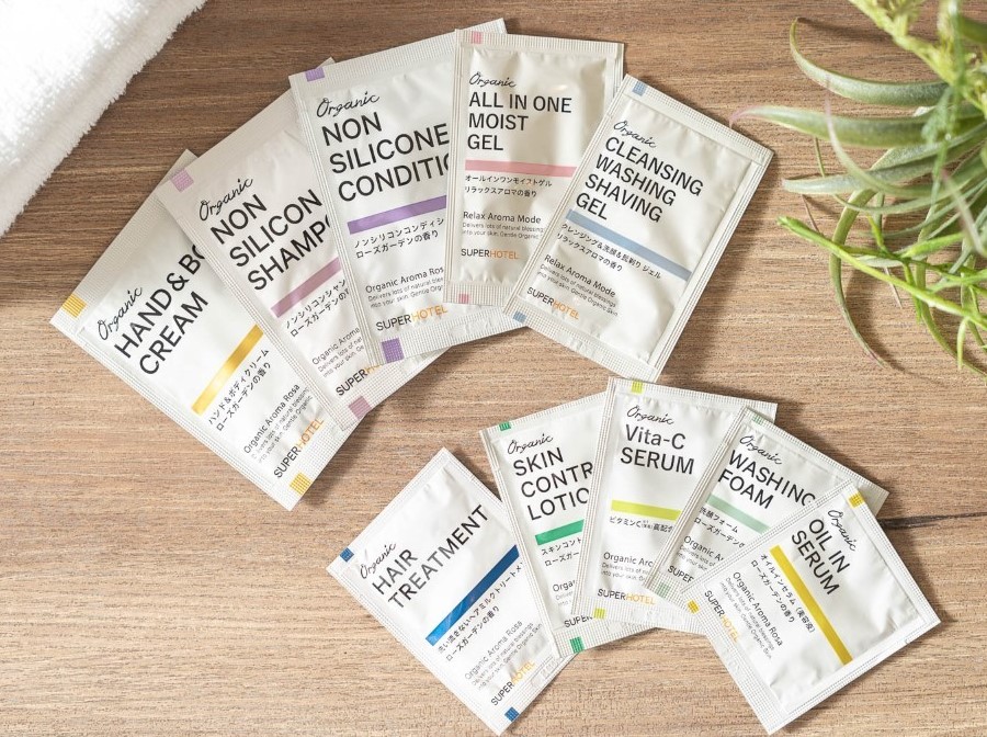 男女問わず、お一人様1泊につき5点まで、お好きなアメニティをご自由にお選びいただけます