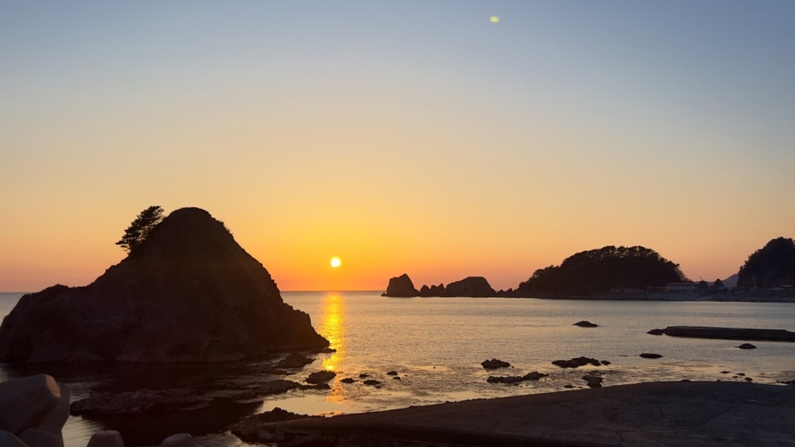 海浜公園からの夕日