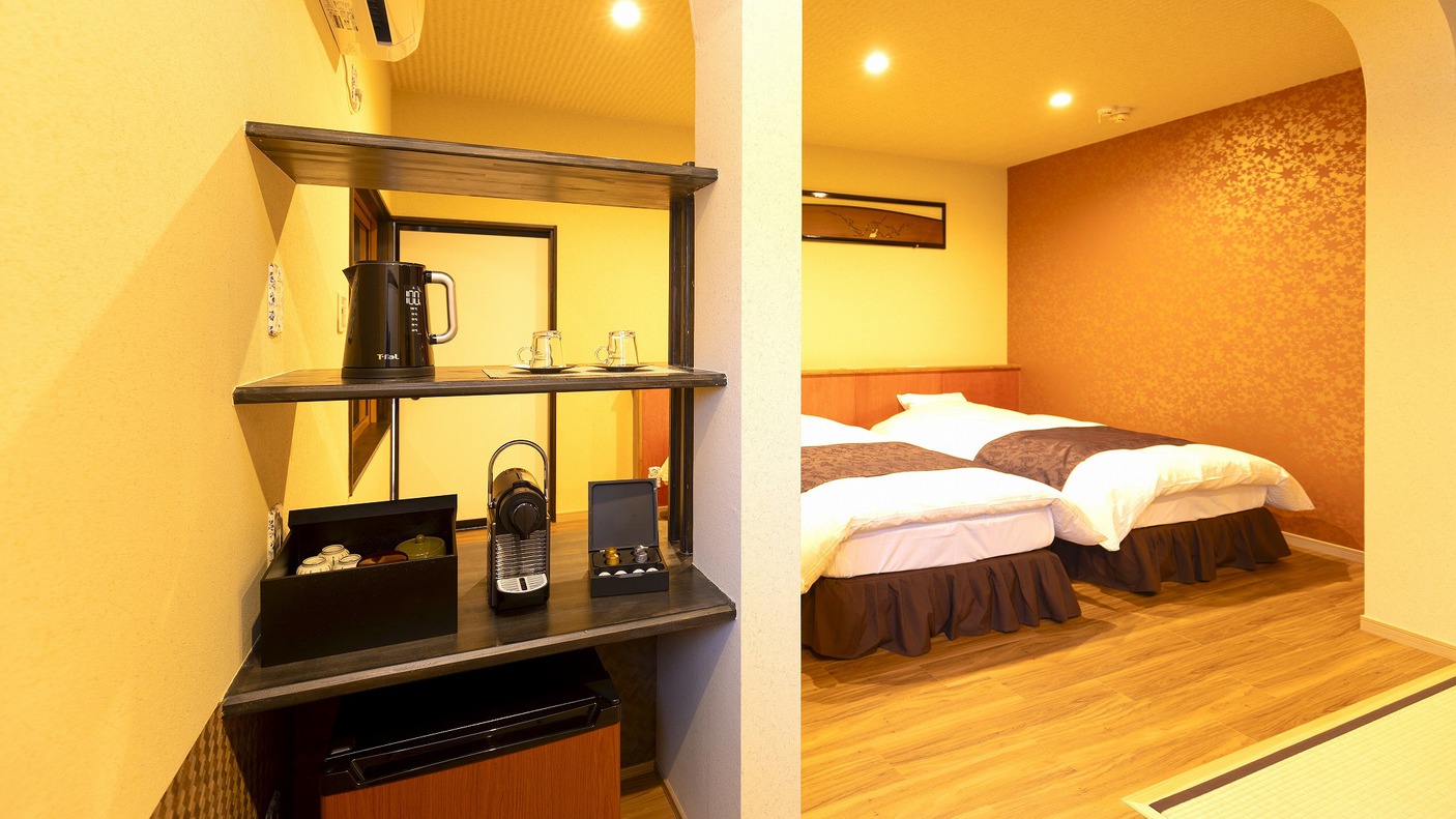 【1間和洋室】半露天風呂付き