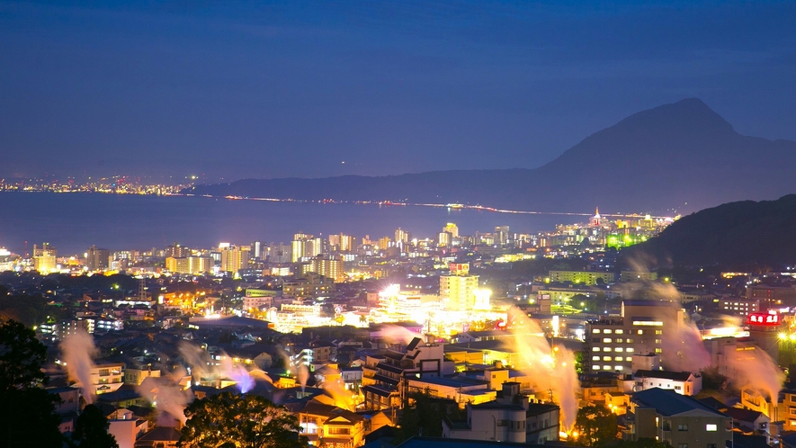 屋上露天風呂からの夜景