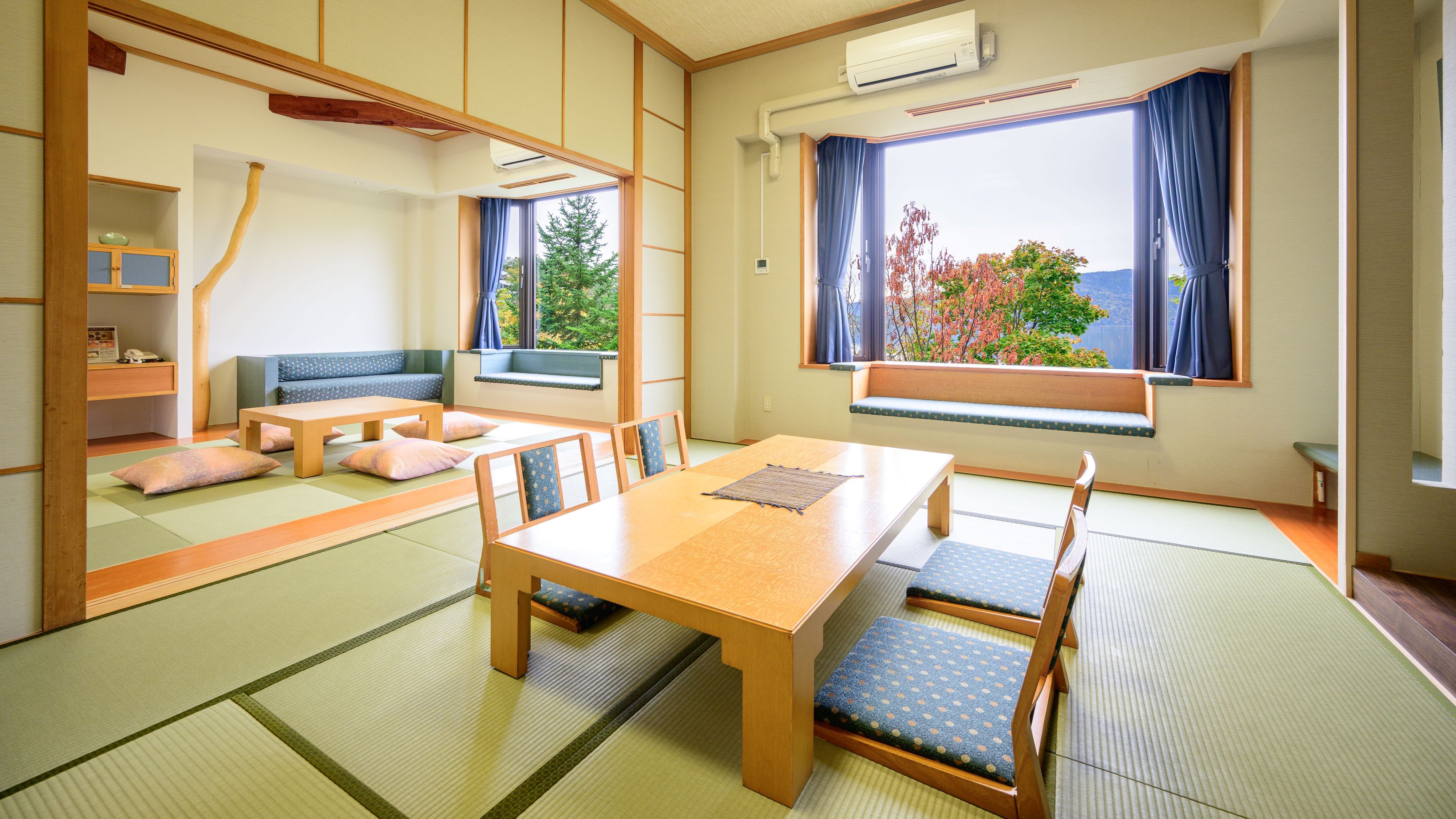 【湖側】グループ客室（最大8名様一例）／大人数でも快適にお過ごしいただけます