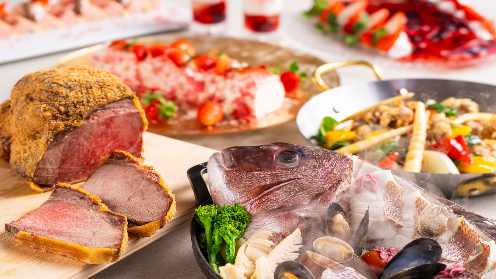 【いちごスイーツ&times;海鮮グルメ】